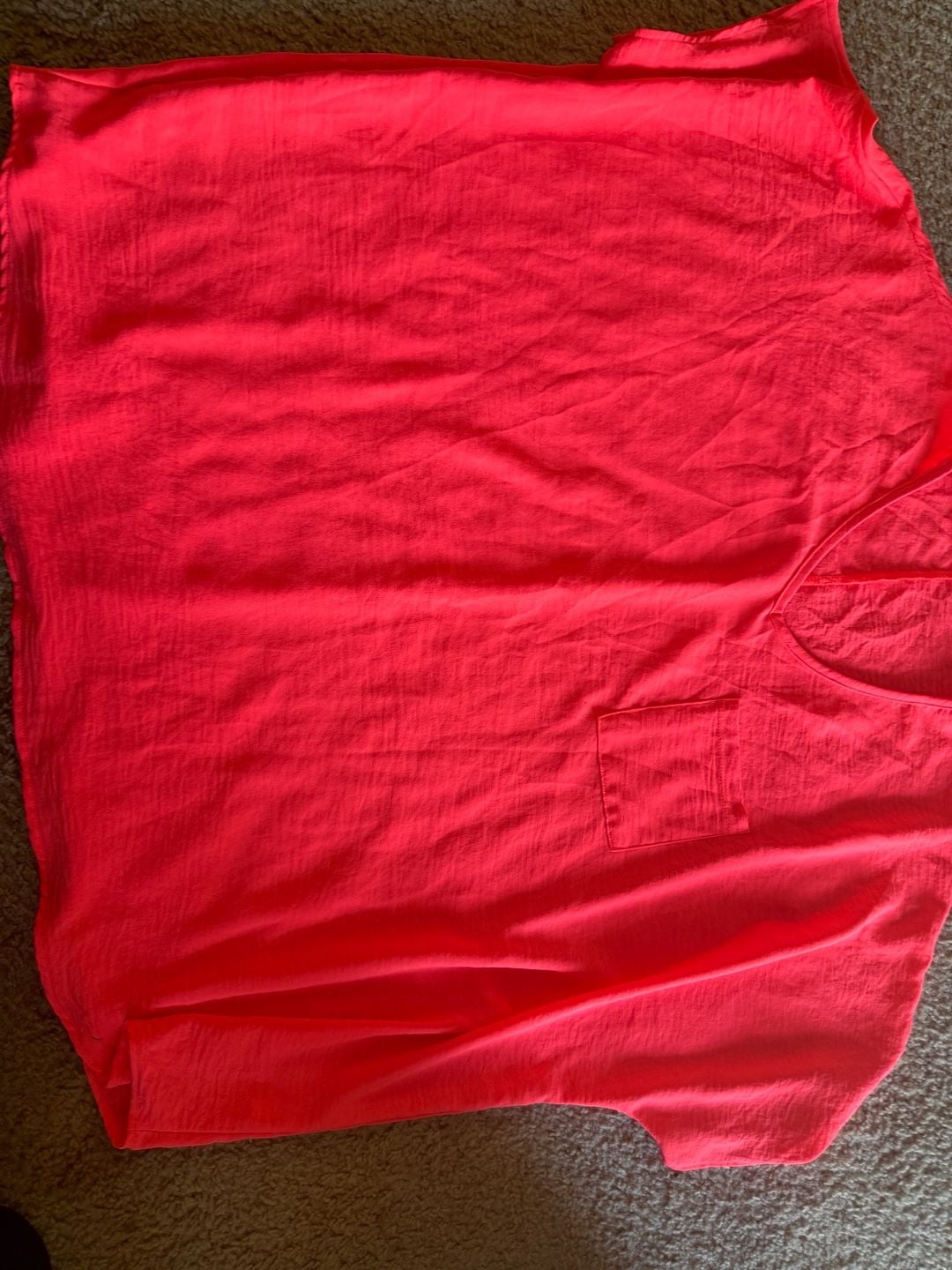 Jenna Nation Neon Pink V-Neck Pocket Tee Size 1X 3
