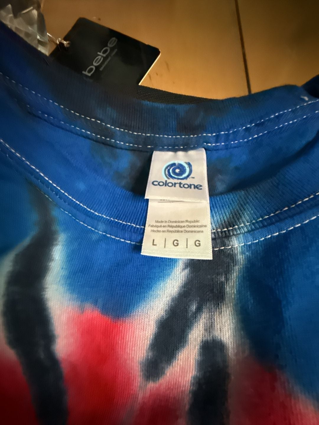Colortone Red White and Blue Tie Dye T-Shirt Size Large 3