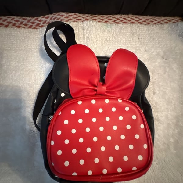 Disney Minnie Mouse Polka Dot Faux Leather Mini Backpack