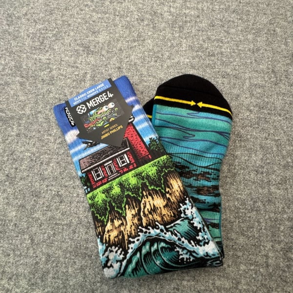 Merge4 Jimbo Phillips Artist Series Classic Crew Socks Large Men's 7-12