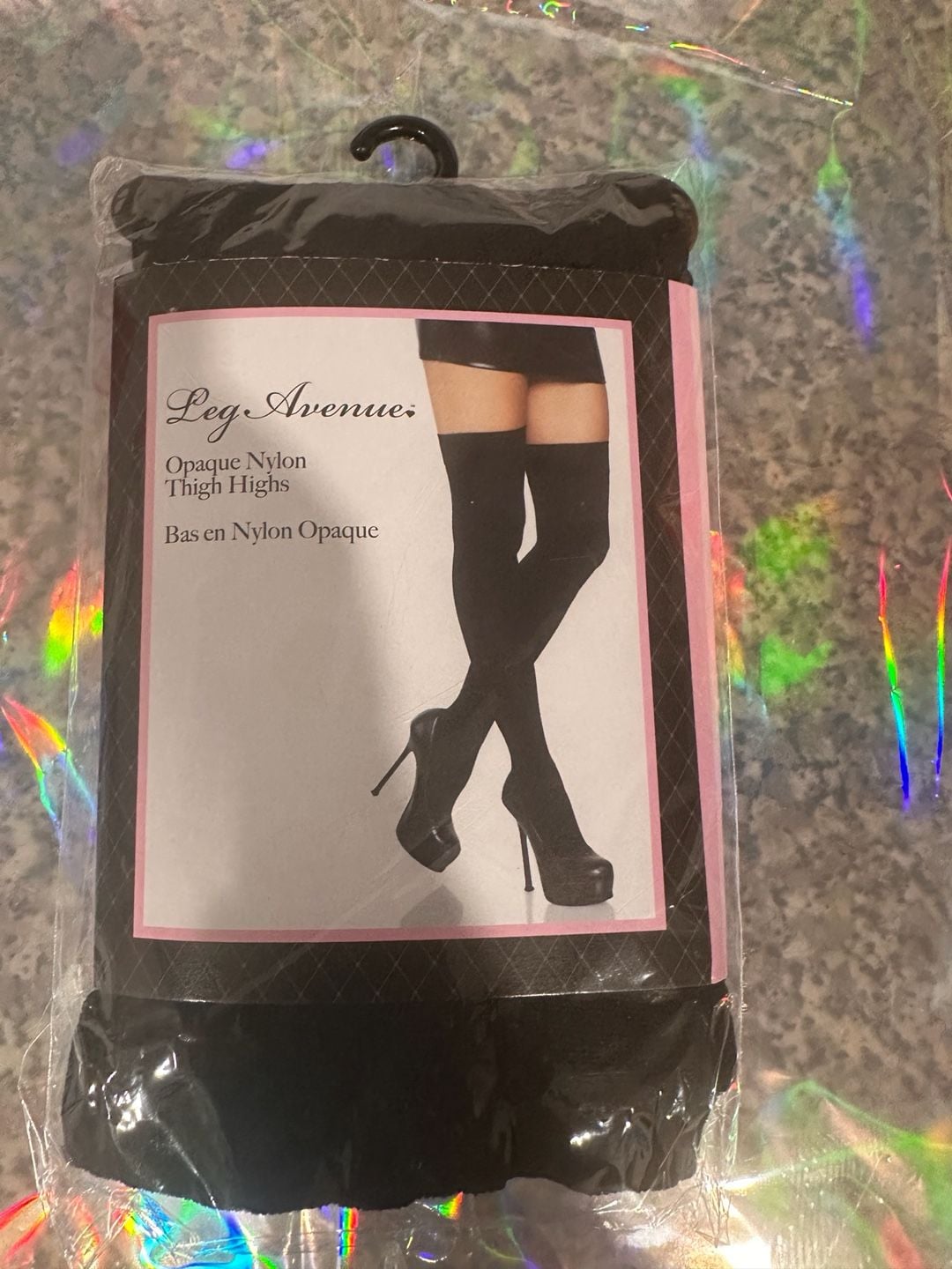 Leg Avenue Opaque Nylon Thigh Highs Black 1