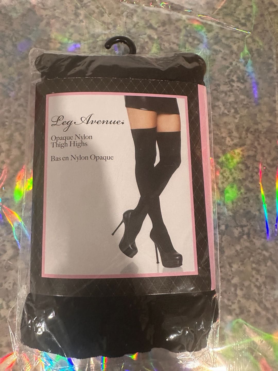 Leg Avenue Opaque Nylon Thigh Highs Black 2