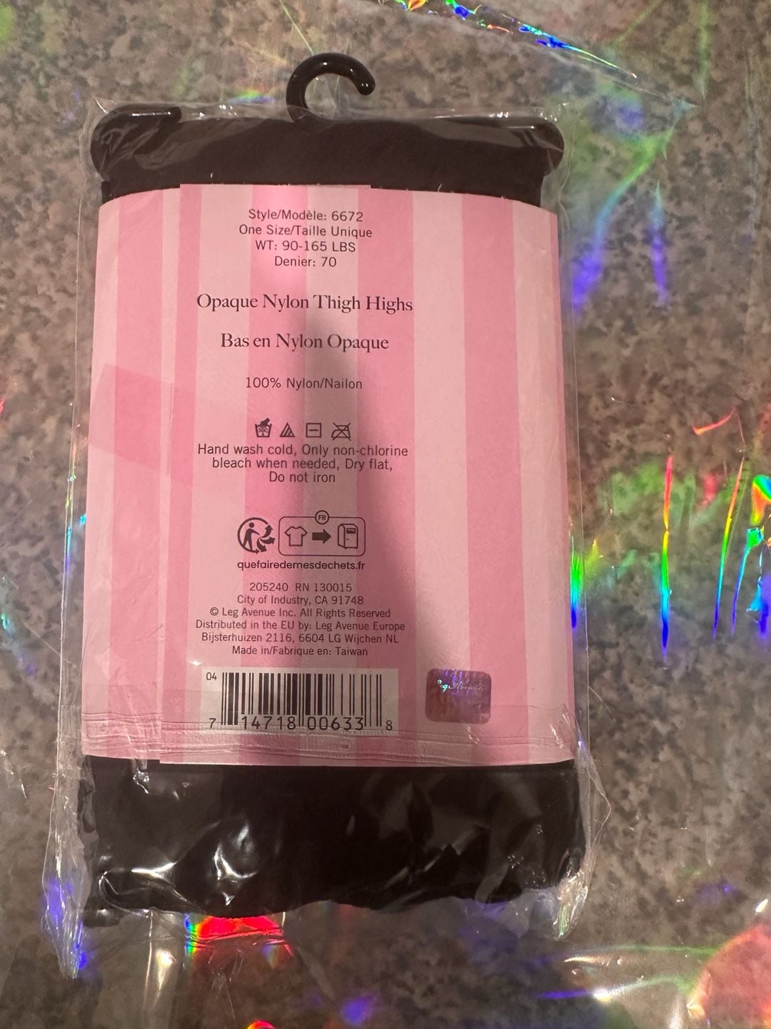 Leg Avenue Opaque Nylon Thigh Highs Black 3