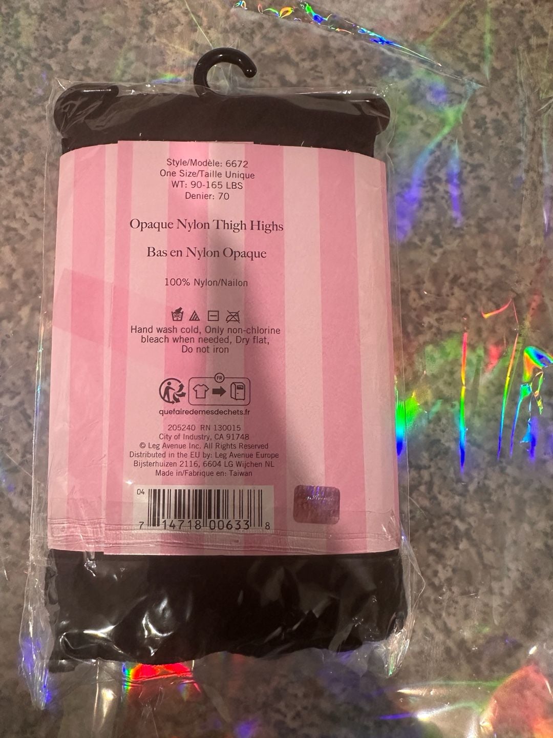 Leg Avenue Opaque Nylon Thigh Highs Black 4