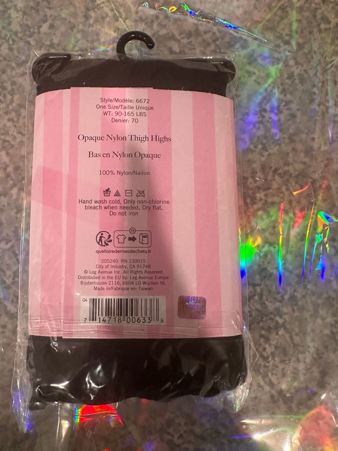 Leg Avenue Opaque Nylon Thigh Highs Black 5