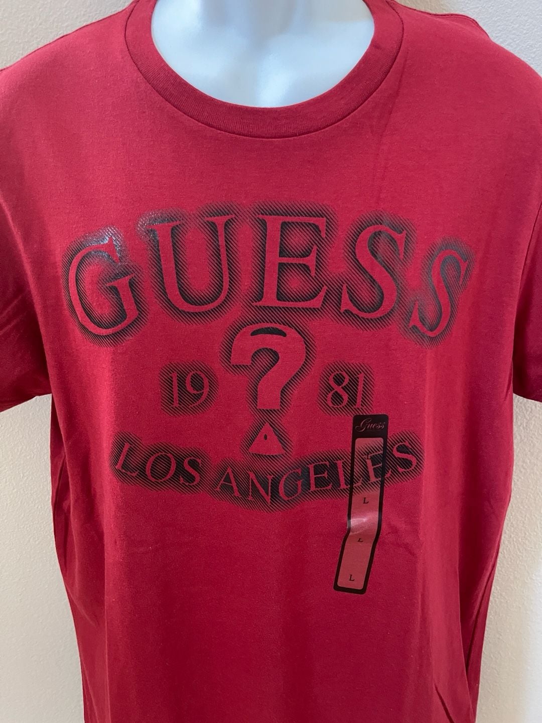 Guess 1981 Los Angeles Graphic T-Shirt Red Size Large 3