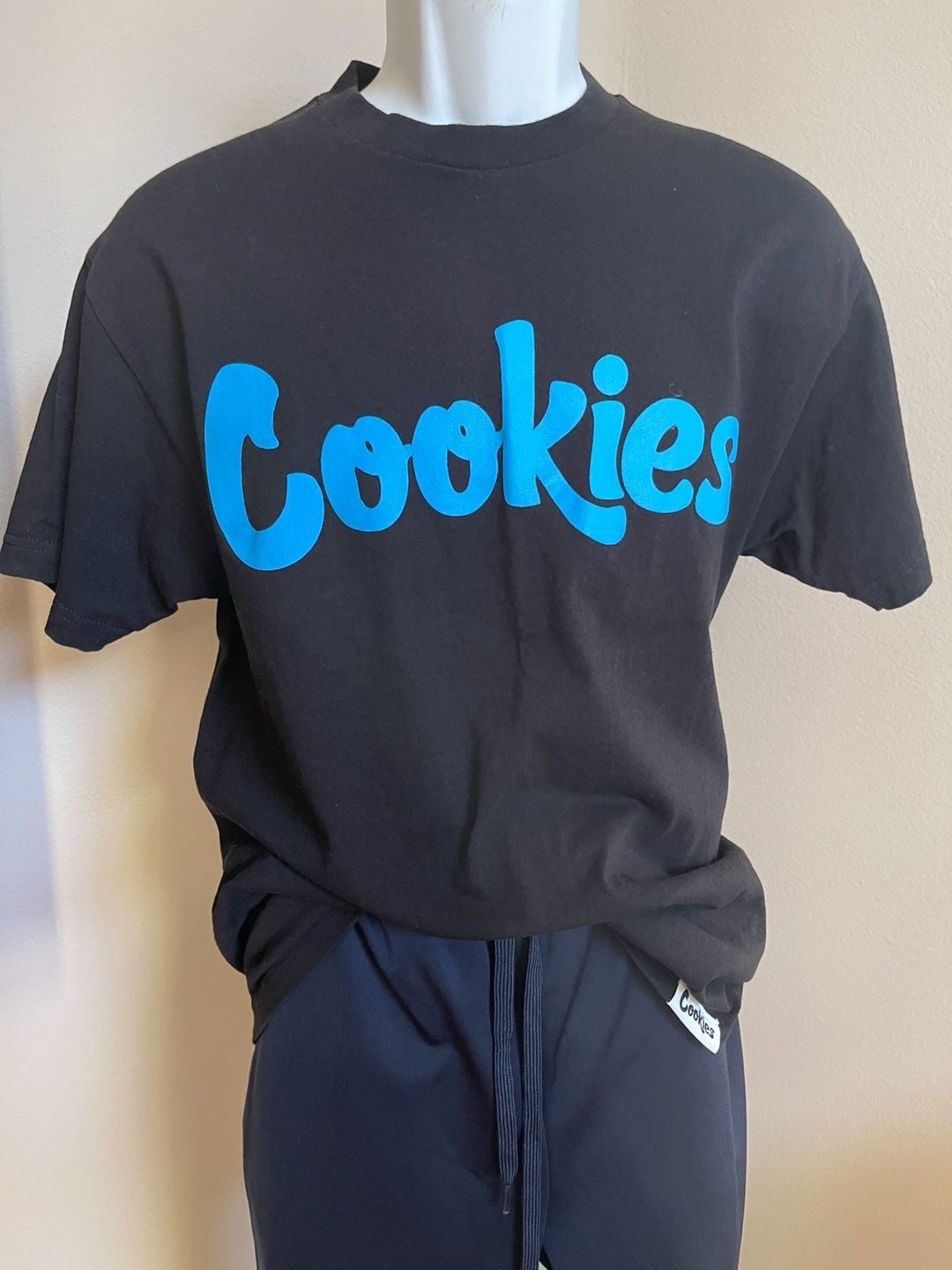 Cookies SF Logo Graphic T-Shirt Black Blue Size M 2