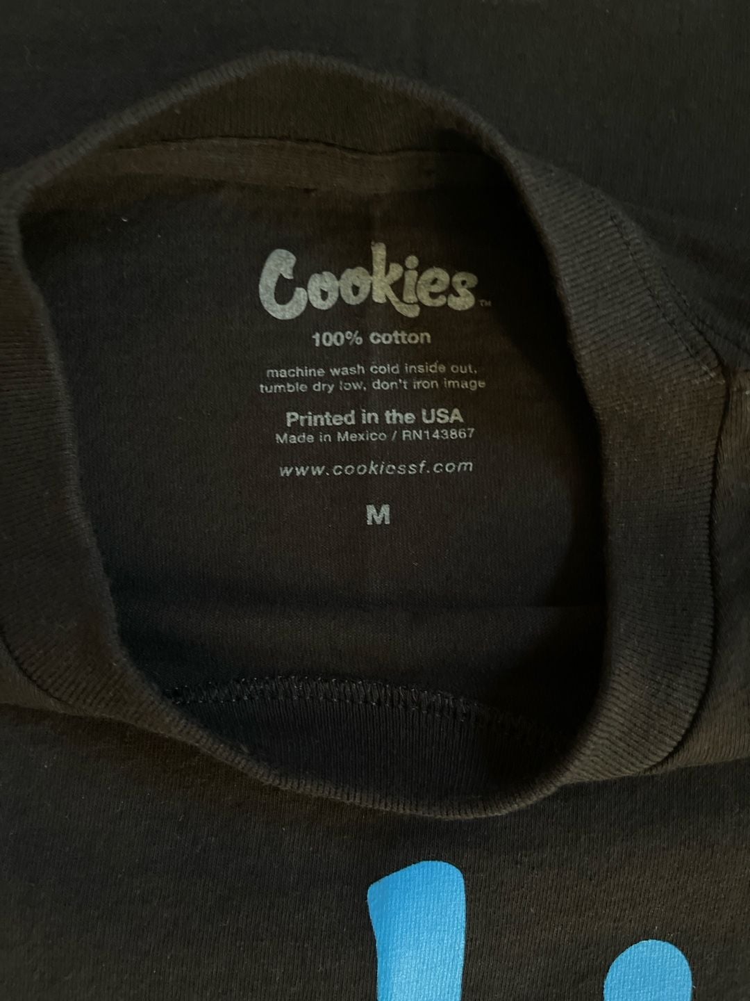 Cookies SF Logo Graphic T-Shirt Black Blue Size M 5