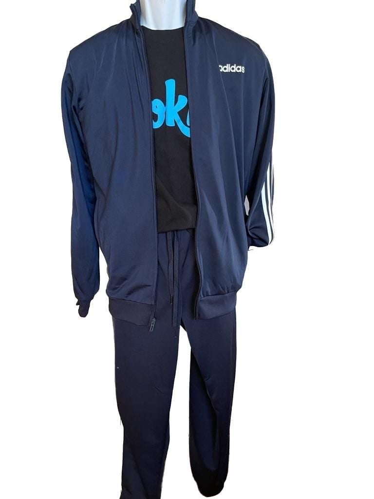 Adidas Men's Size Large Navy Blue 3-Stripe Tracksuit Set 1