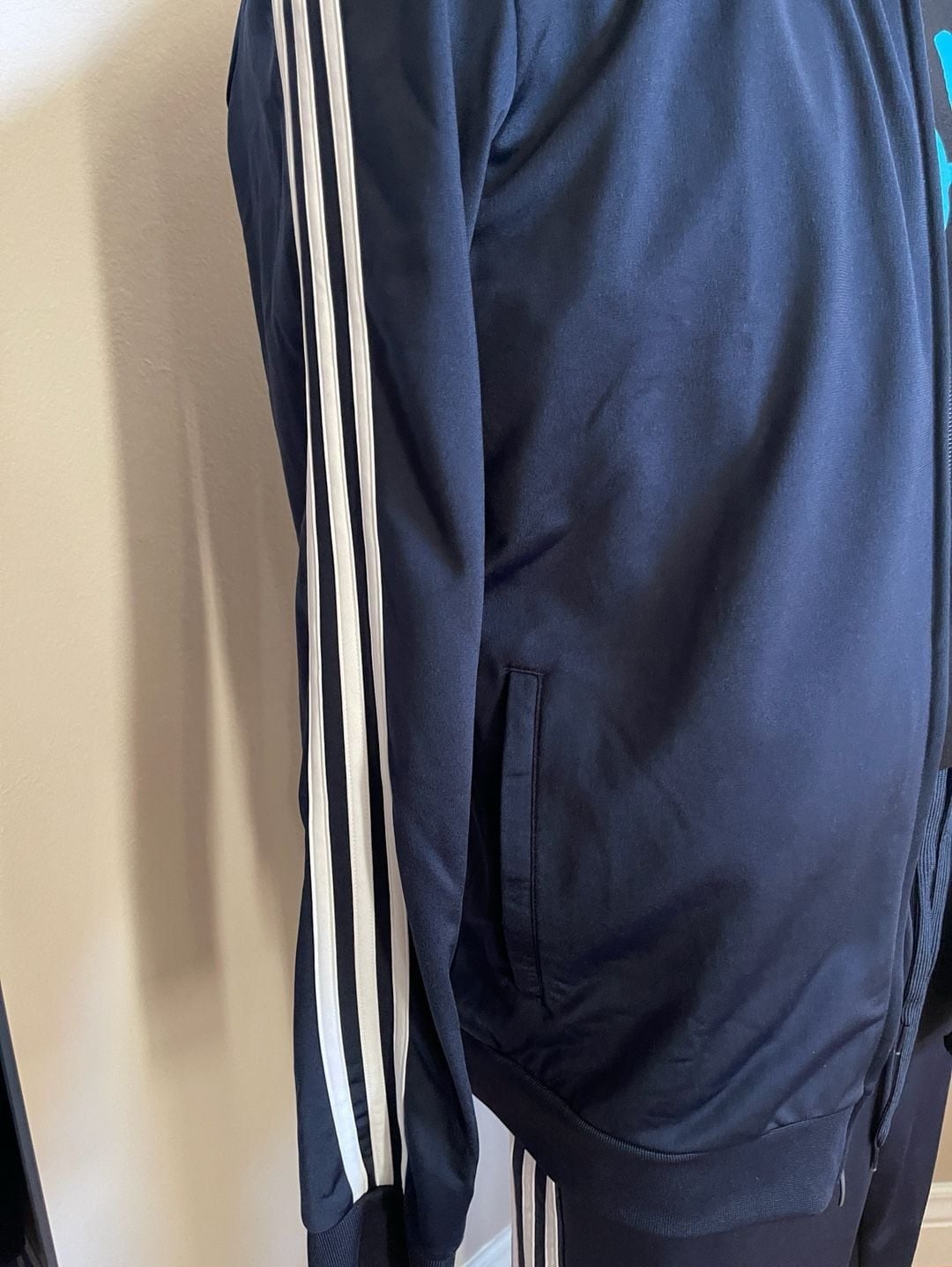 Adidas Men's Size Large Navy Blue 3-Stripe Tracksuit Set 2