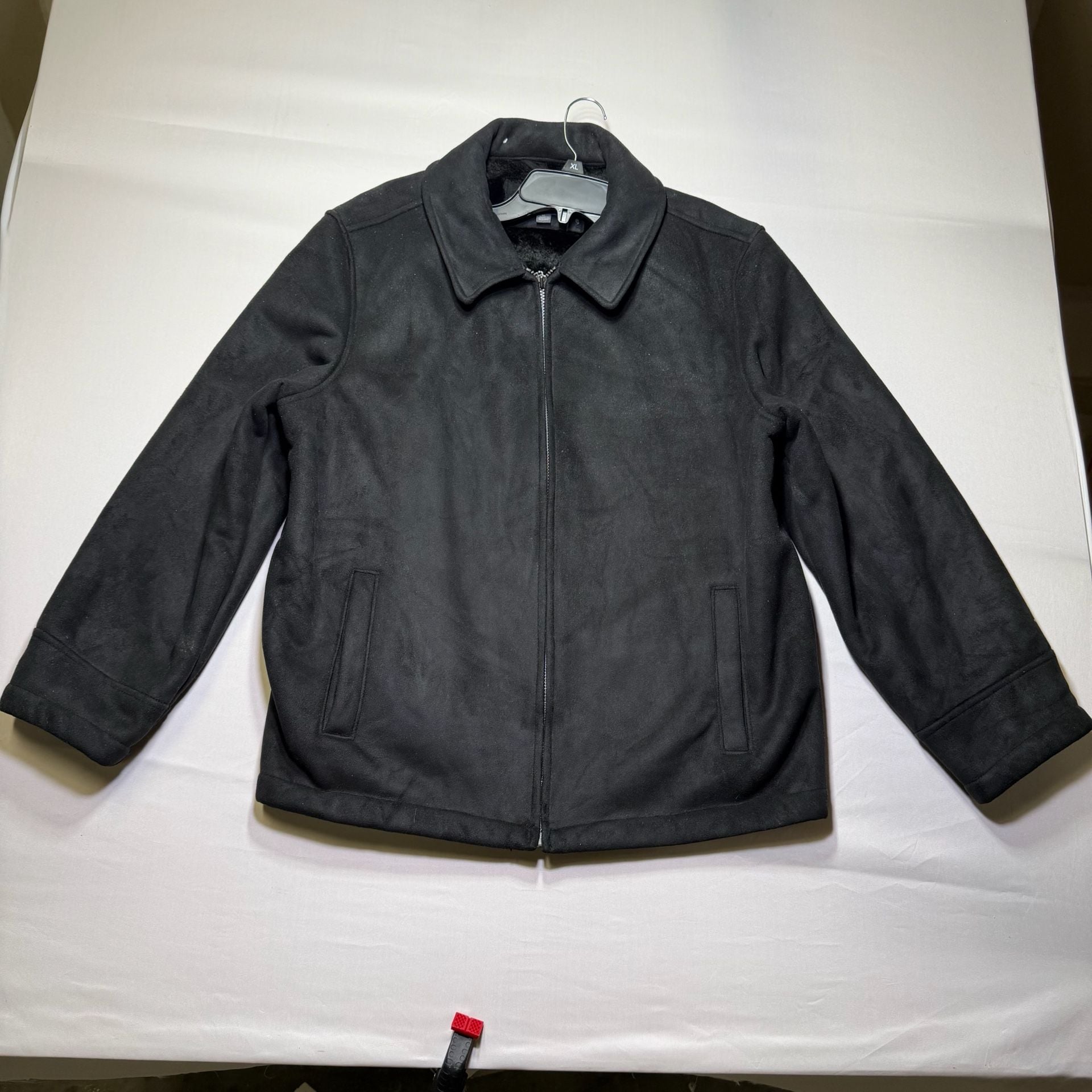 Perry Ellis Portfolio Faux Suede Sherpa Lined Jacket Black XL 2