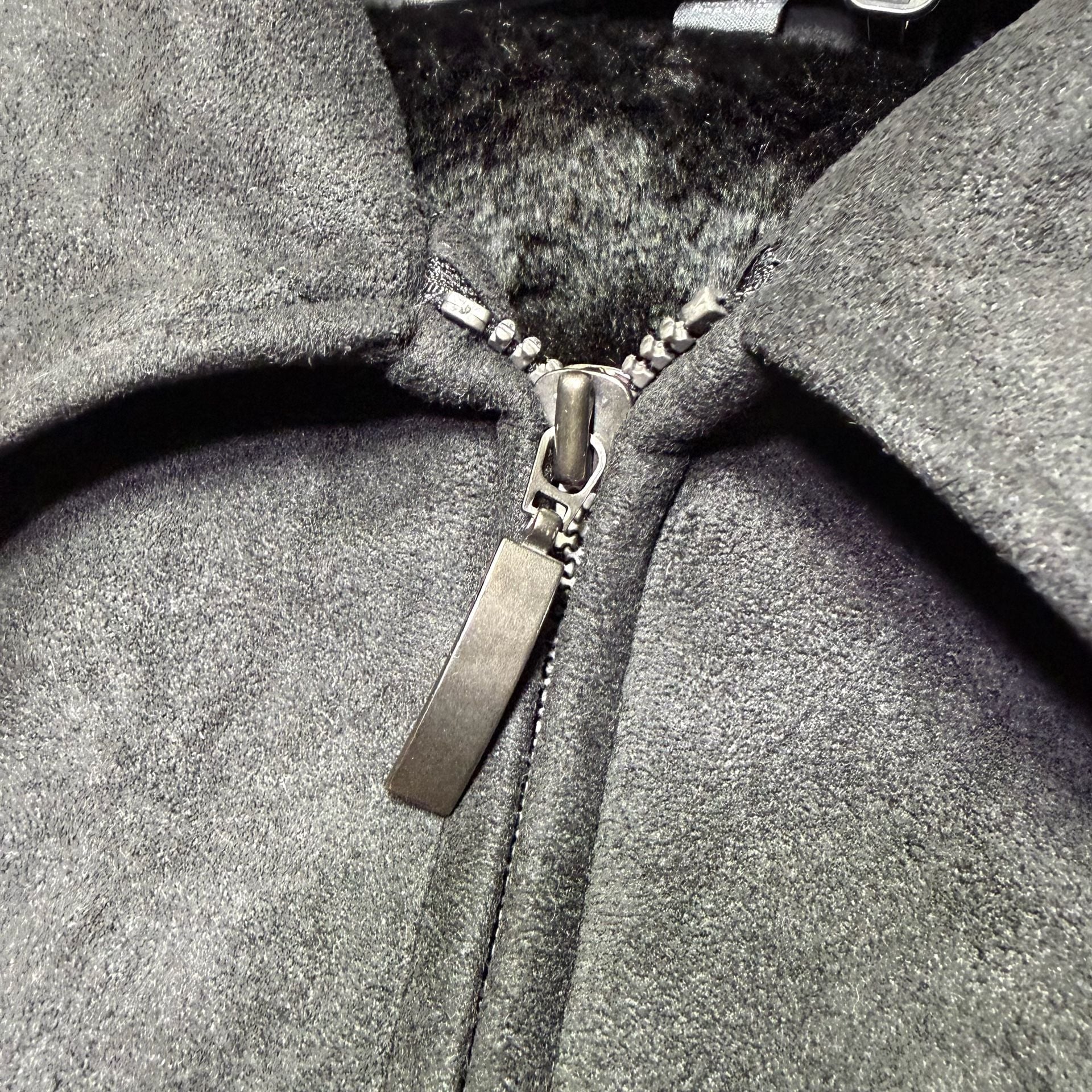 Perry Ellis Portfolio Faux Suede Sherpa Lined Jacket Black XL 4