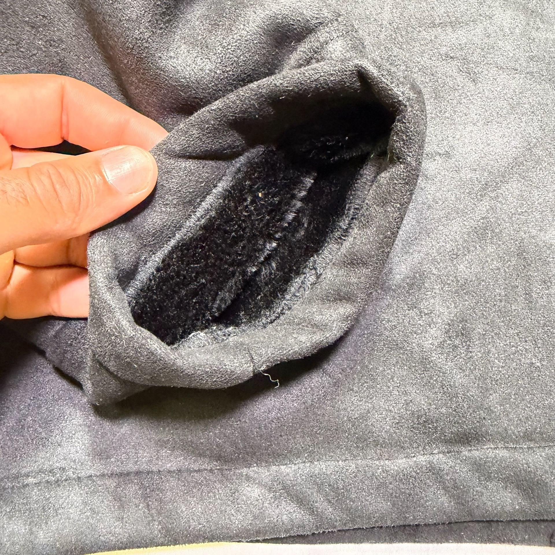Perry Ellis Portfolio Faux Suede Sherpa Lined Jacket Black XL 11