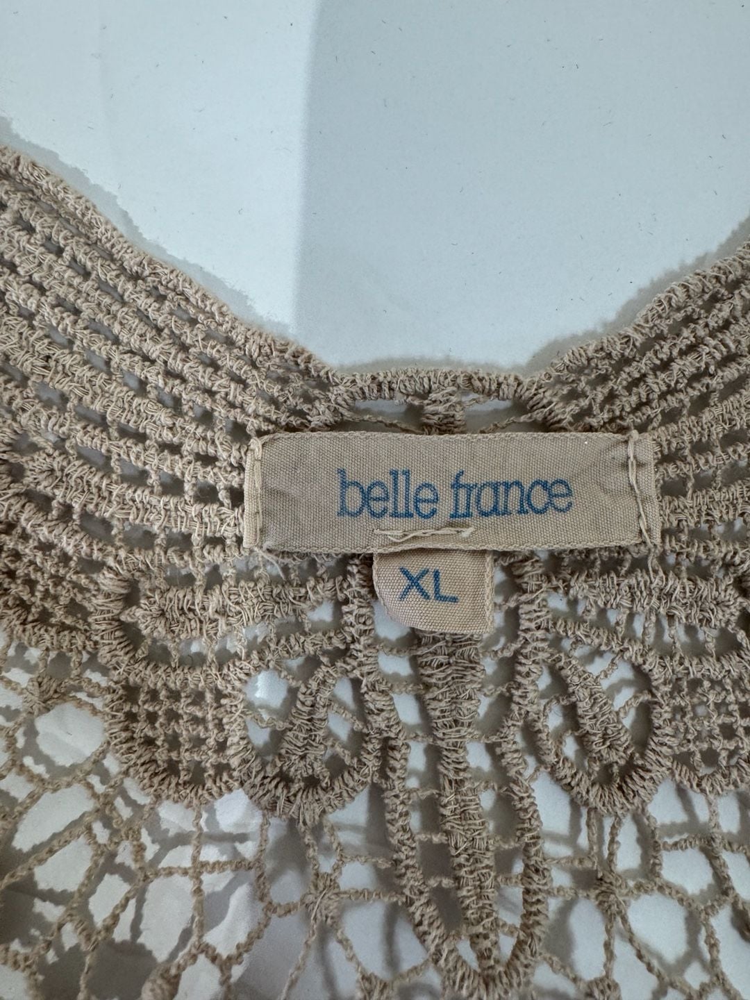 Belle France Floral Lace Sleeveless Tank Top Beige XL 6