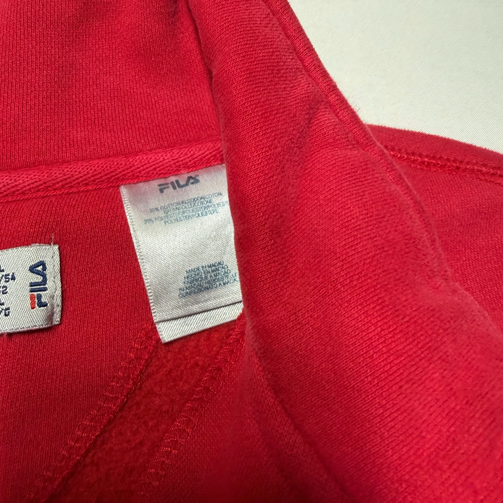 2000’s Fila Men's Red Quarter Zip Pullover Sweatshirt Size Large 4