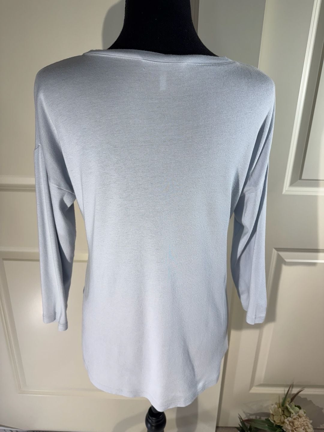 Three Dots AJS3194S Cotton Modal Side Slit Long Sleeve Top Size Small 3
