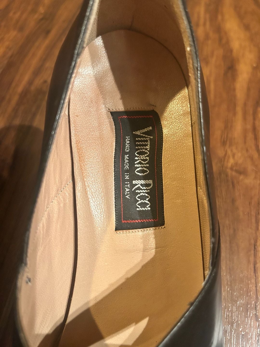 Vittorio Ricci Vintage Black Leather Pointed Toe Cutout Heels Size 9.5B 5