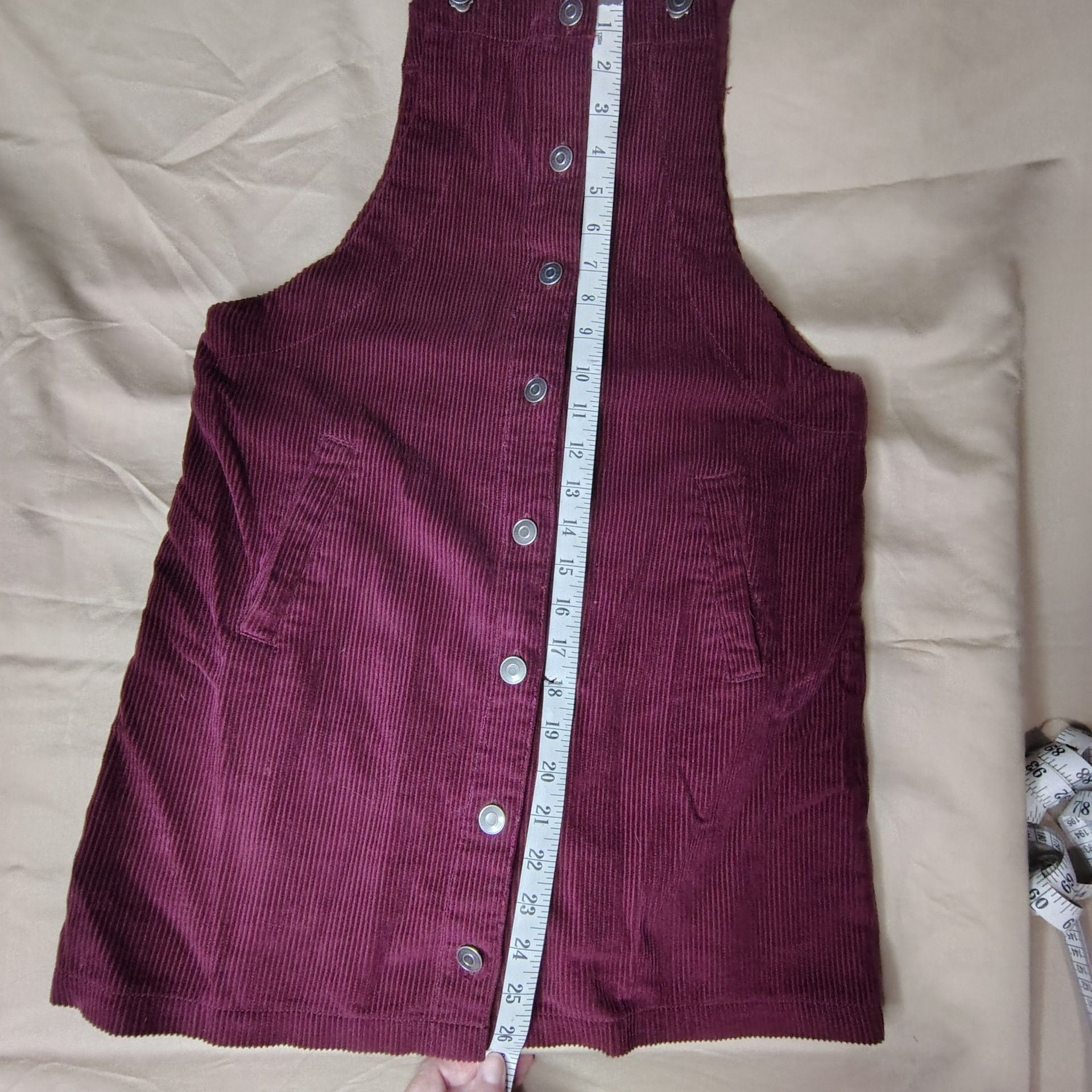 Celebrity Pink Corduroy, dark academia, preppy, retro/vintage inspired, cottagecore Overall Dress XS 7