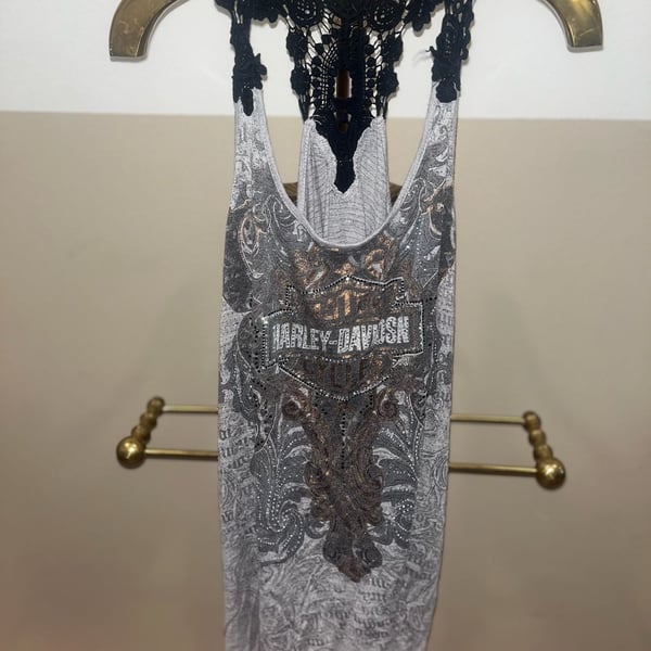 Harley-Davidson Women's Rhinestone Graphic Racerback Tank Top