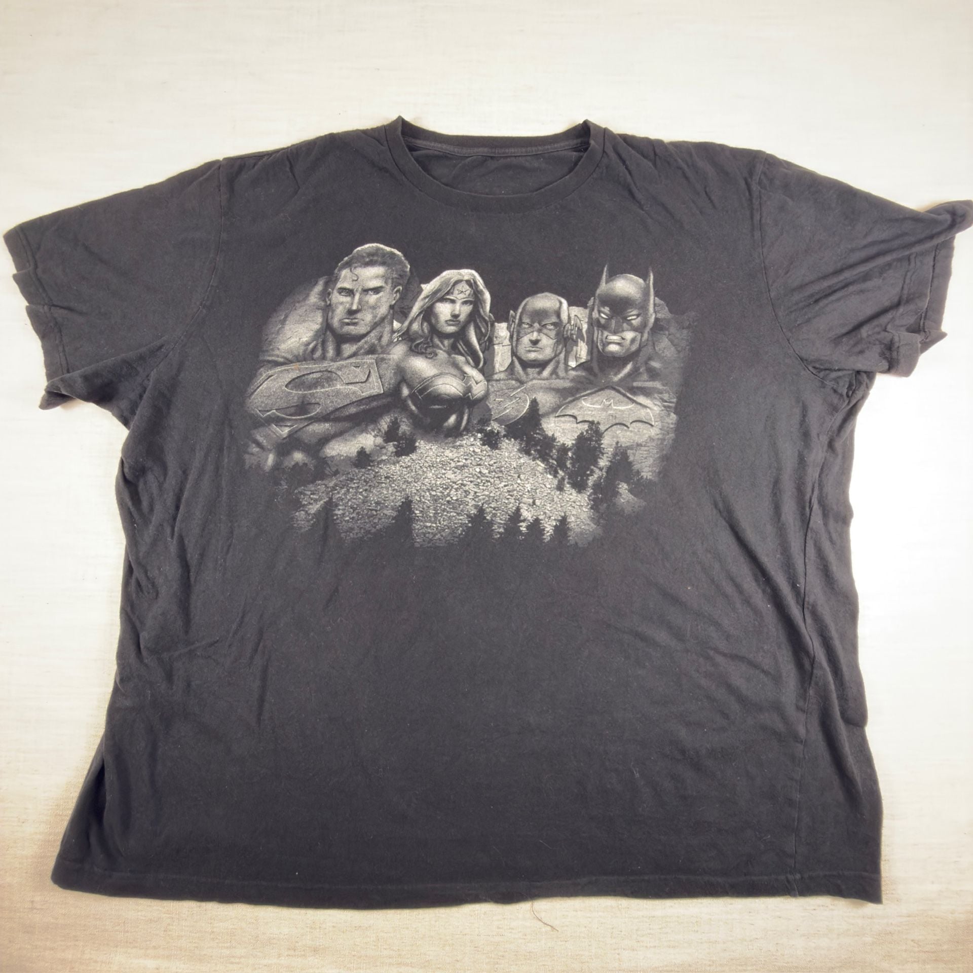 DC Comics Justice League Mount Rushmore Graphic T-Shirt Black 1