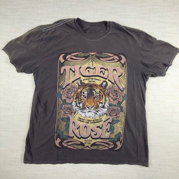 Grateful Dead Tiger Rose Graphic T-Shirt Charcoal Gray