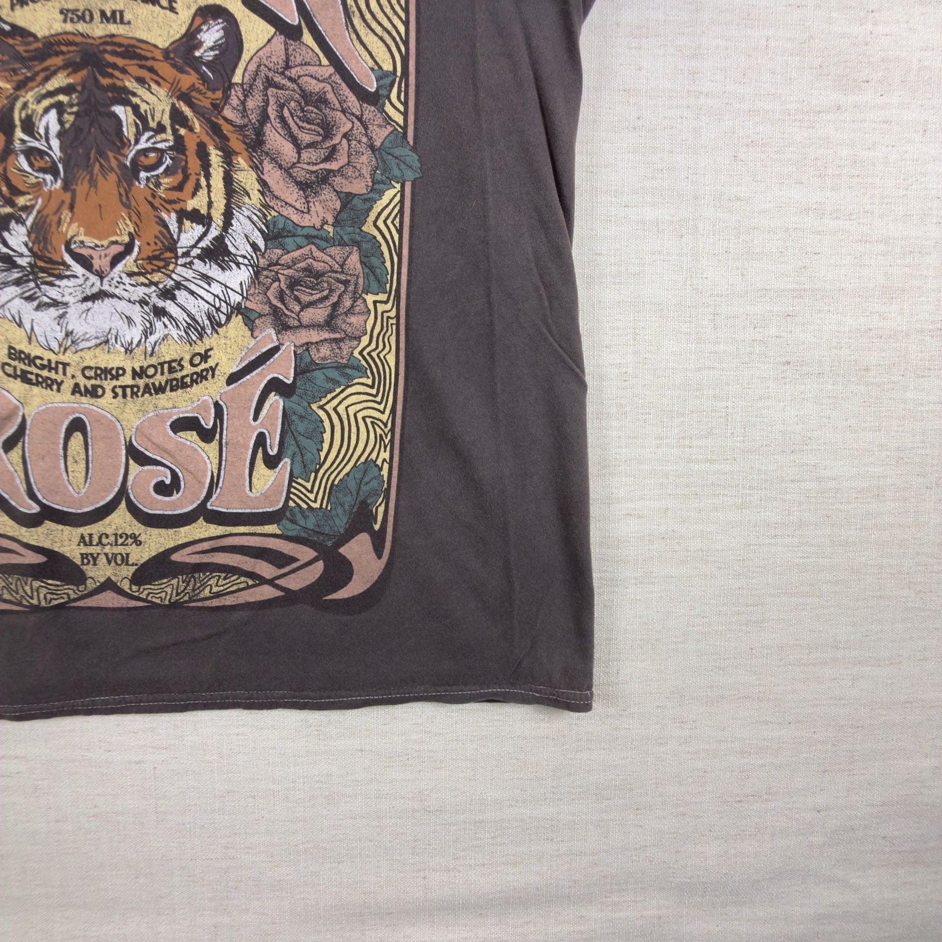 Grateful Dead Tiger Rose Graphic T-Shirt Charcoal Gray 3