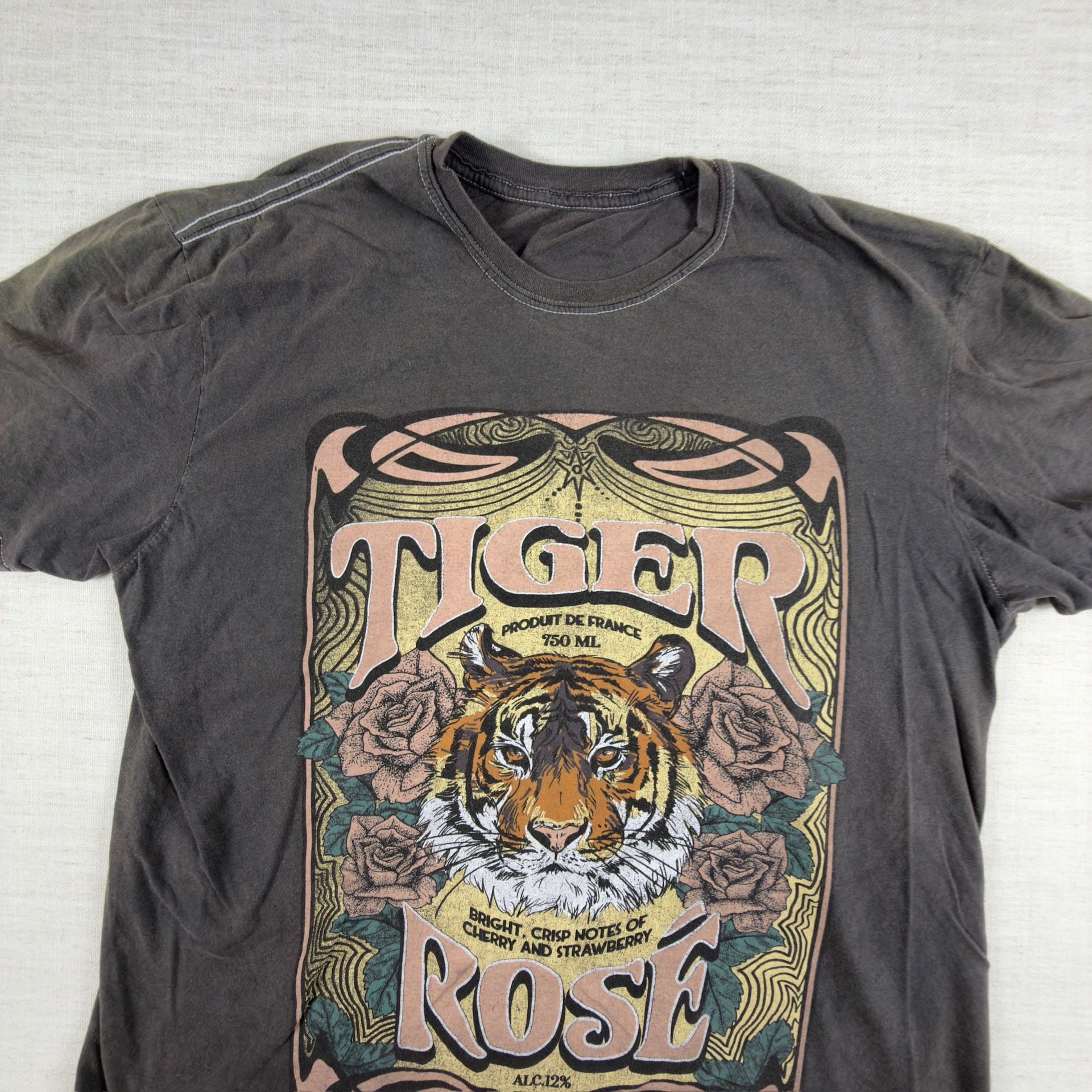 Grateful Dead Tiger Rose Graphic T-Shirt Charcoal Gray 5