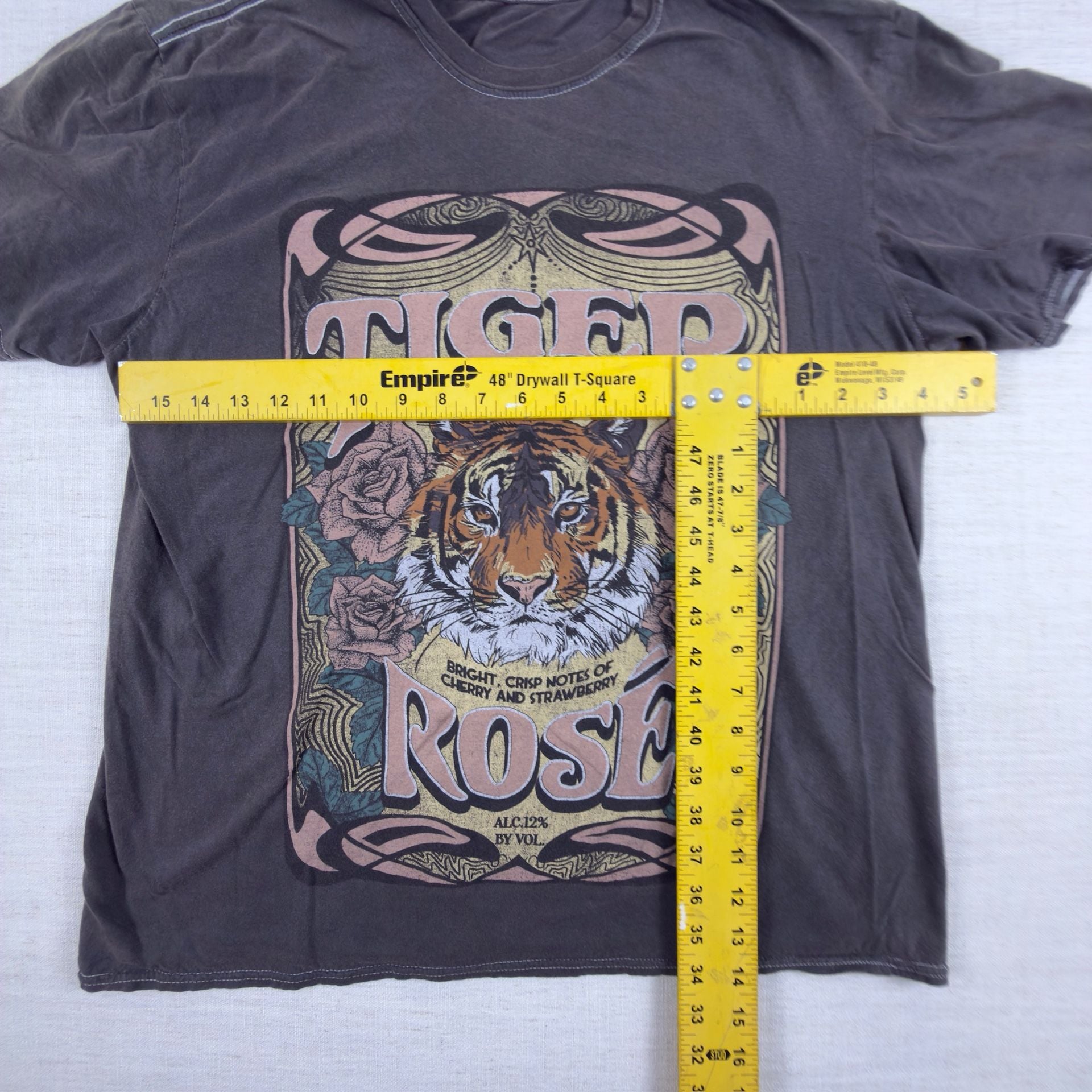 Grateful Dead Tiger Rose Graphic T-Shirt Charcoal Gray 7