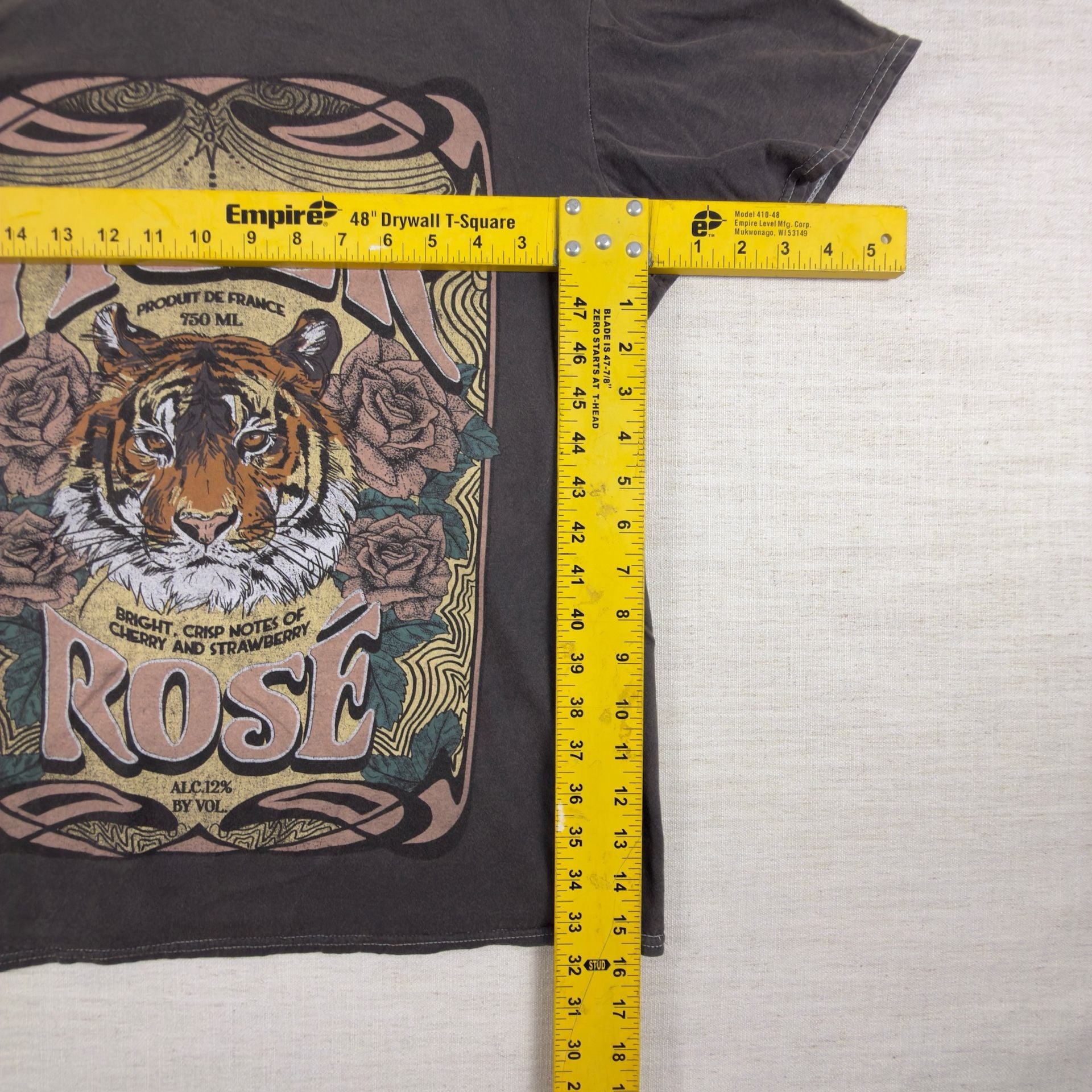 Grateful Dead Tiger Rose Graphic T-Shirt Charcoal Gray 8