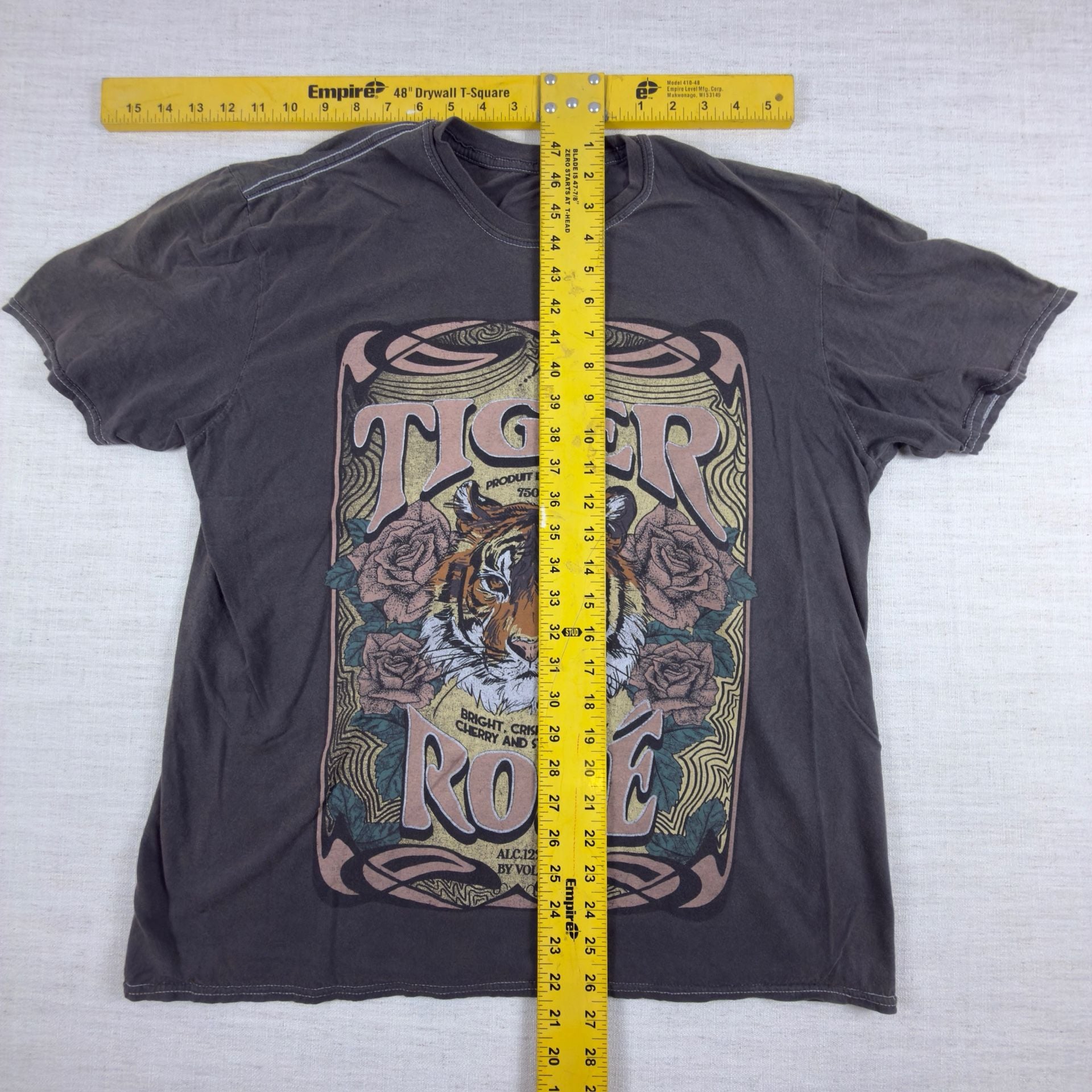 Grateful Dead Tiger Rose Graphic T-Shirt Charcoal Gray 9