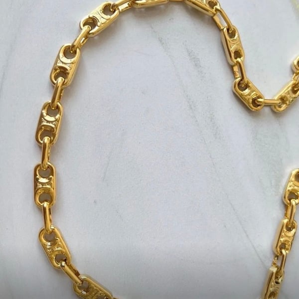 Celine Triomphe Gold-Tone Chain Necklace