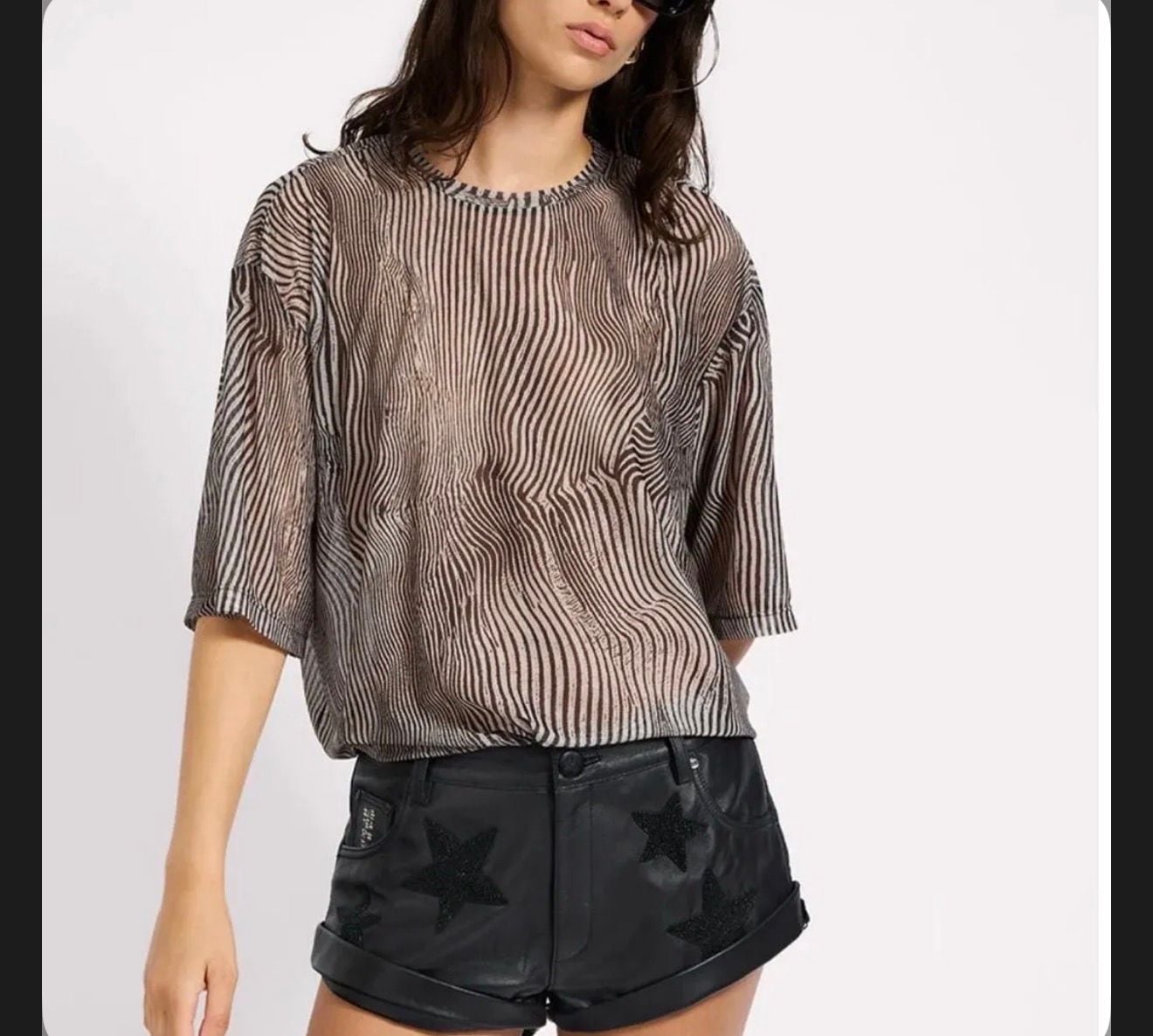 One Teaspoon Black Star Embellished Faux Leather Shorts 1