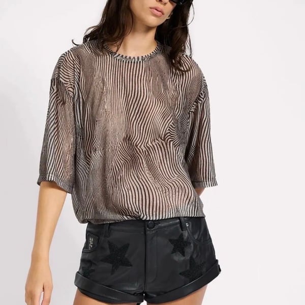 One Teaspoon Black Star Embellished Faux Leather Shorts