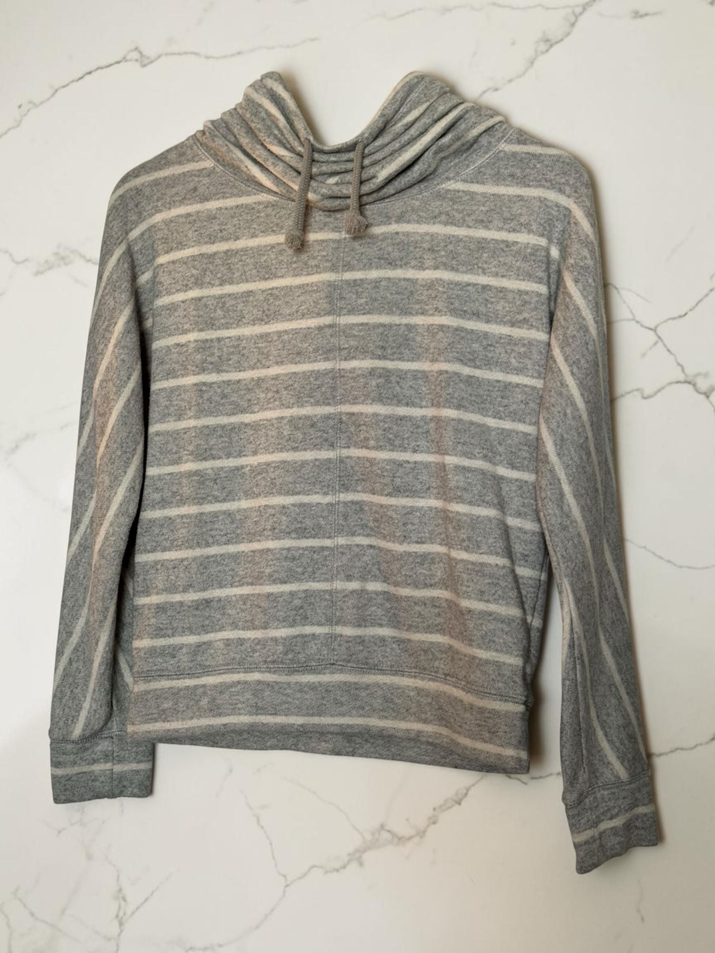 Mossimo Supply Co. Striped Pullover Hoodie Gray White XS can fit up to a Small 2