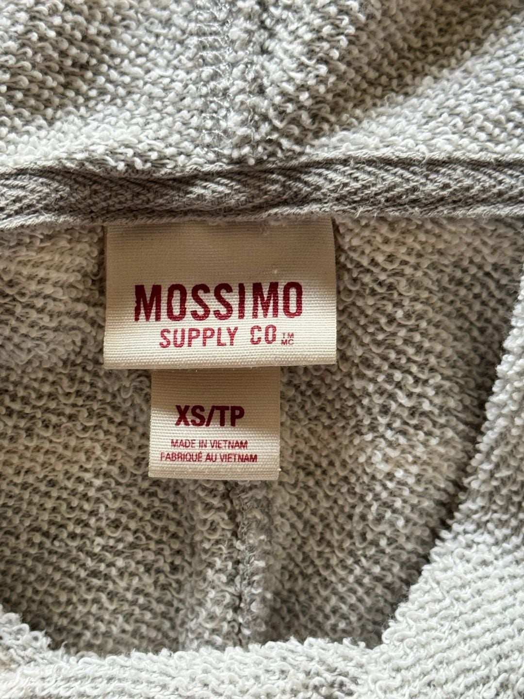 Mossimo Supply Co. Striped Pullover Hoodie Gray White XS can fit up to a Small 4