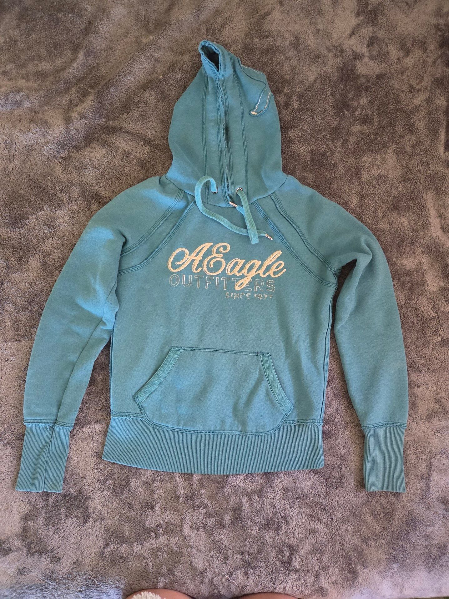 American Eagle Outfitters Teal Hoodie Sweatshirt Size XS vintage y2k 2