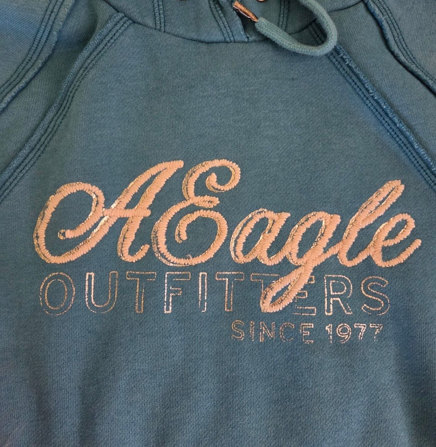 American Eagle Outfitters Teal Hoodie Sweatshirt Size XS vintage y2k 3