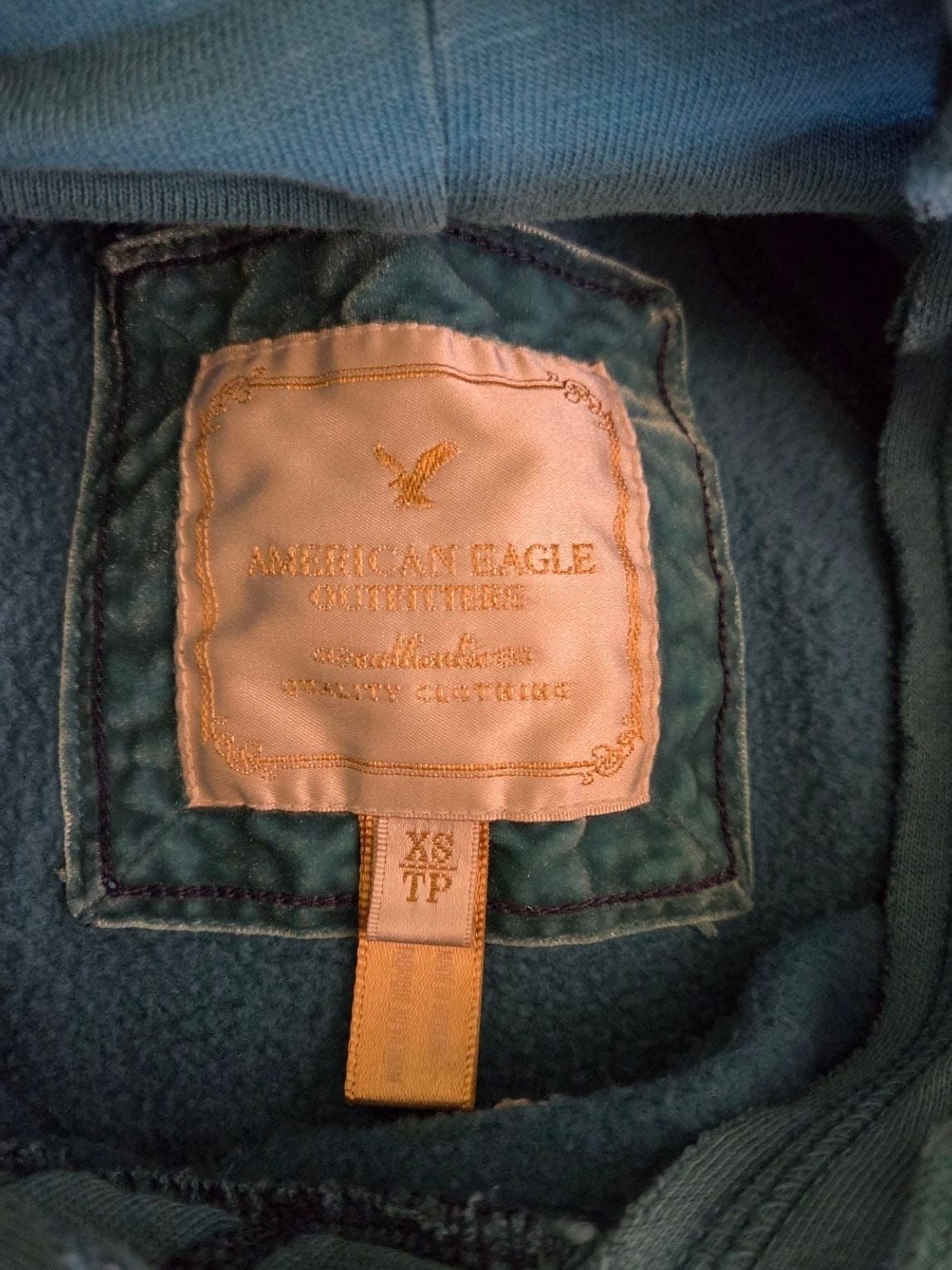American Eagle Outfitters Teal Hoodie Sweatshirt Size XS vintage y2k 5