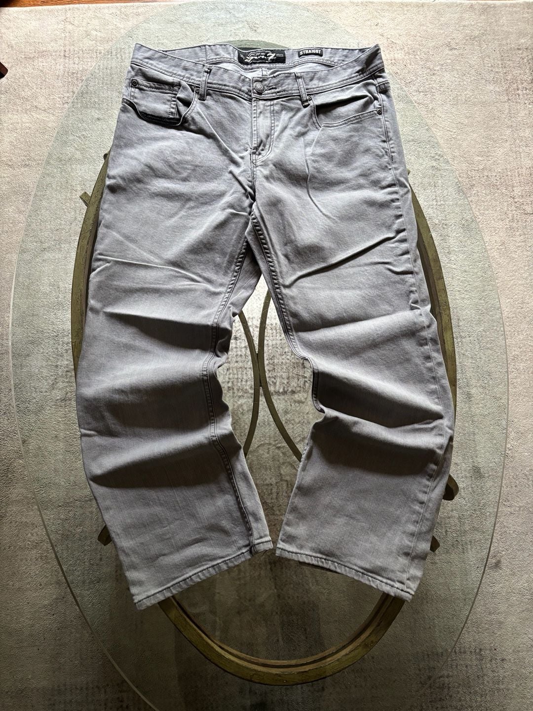 Seven 7 Jeans Men's Straight Leg Gray Denim Pants 36x30 2