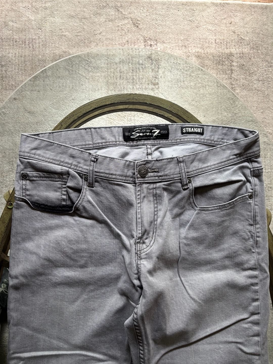 Seven 7 Jeans Men's Straight Leg Gray Denim Pants 36x30 4
