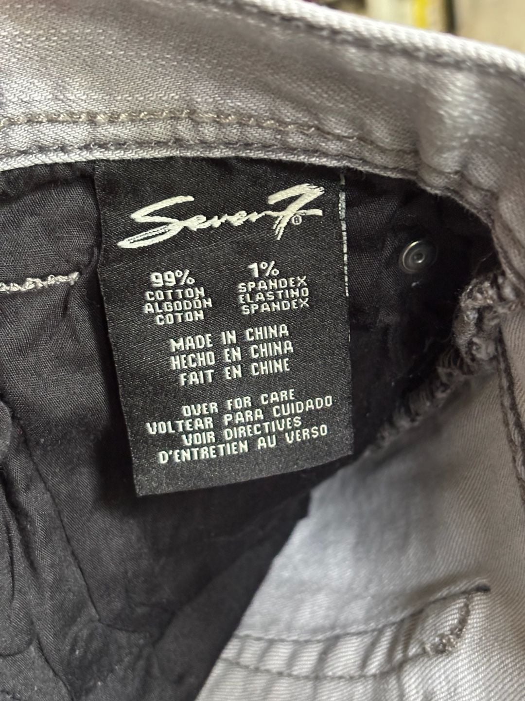 Seven 7 Jeans Men's Straight Leg Gray Denim Pants 36x30 7