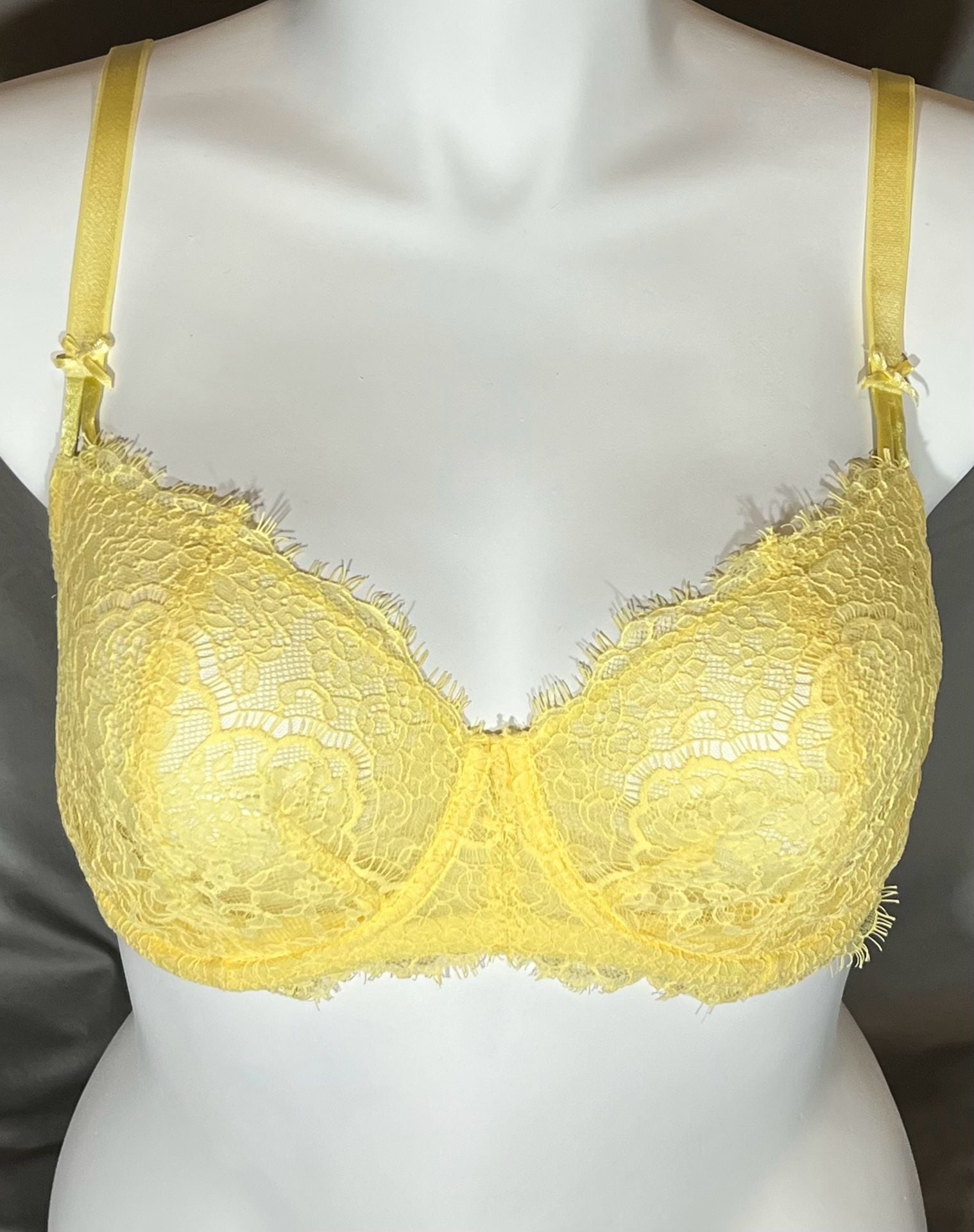 Victoria's Secret Yellow Lace Unlined Underwire Bra 1