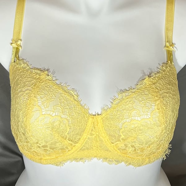 Victoria's Secret Yellow Lace Unlined Underwire Bra