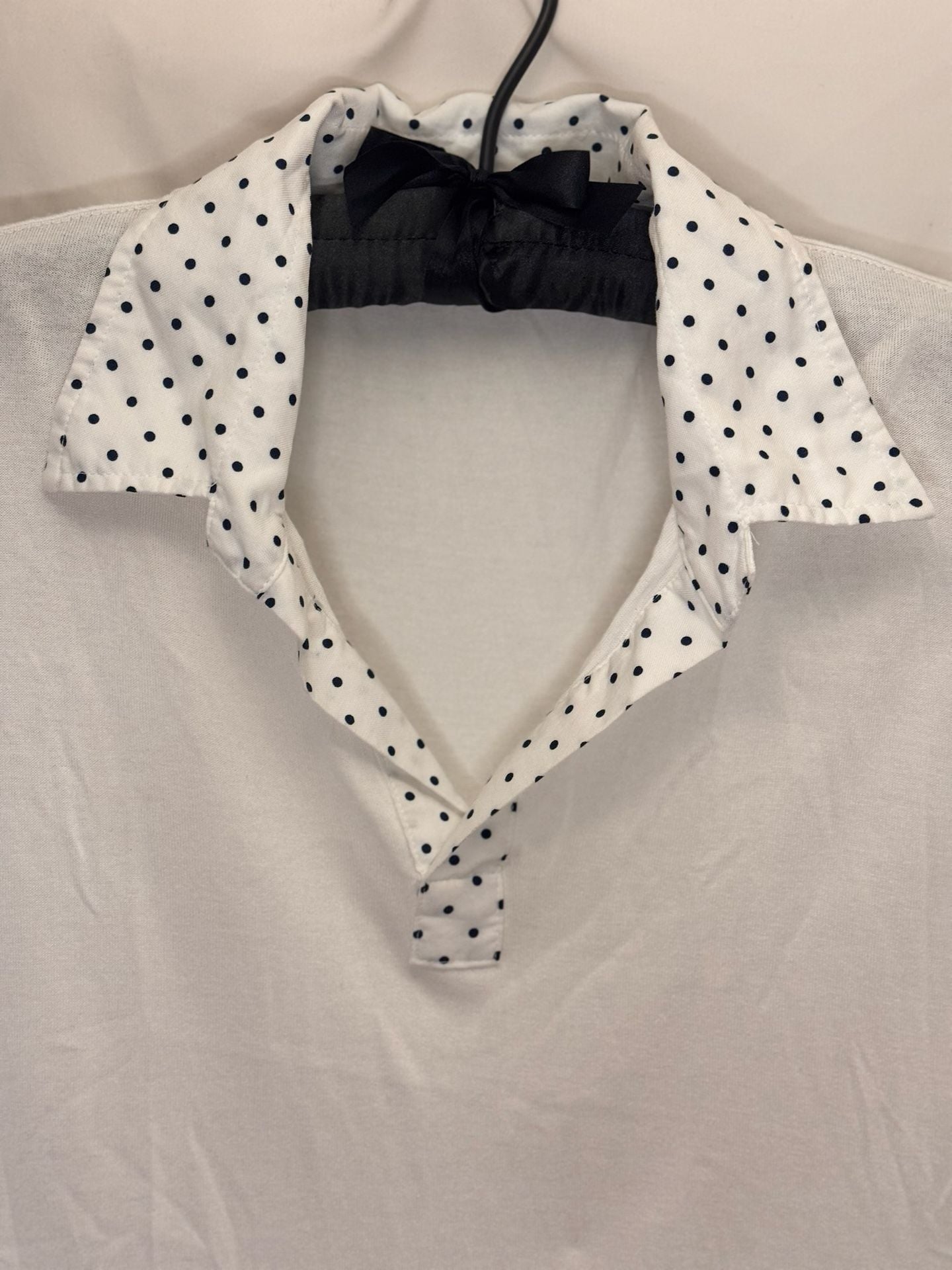 R.E.D. Valentino White Polka Dot Collar Polo Shirt Size M 3