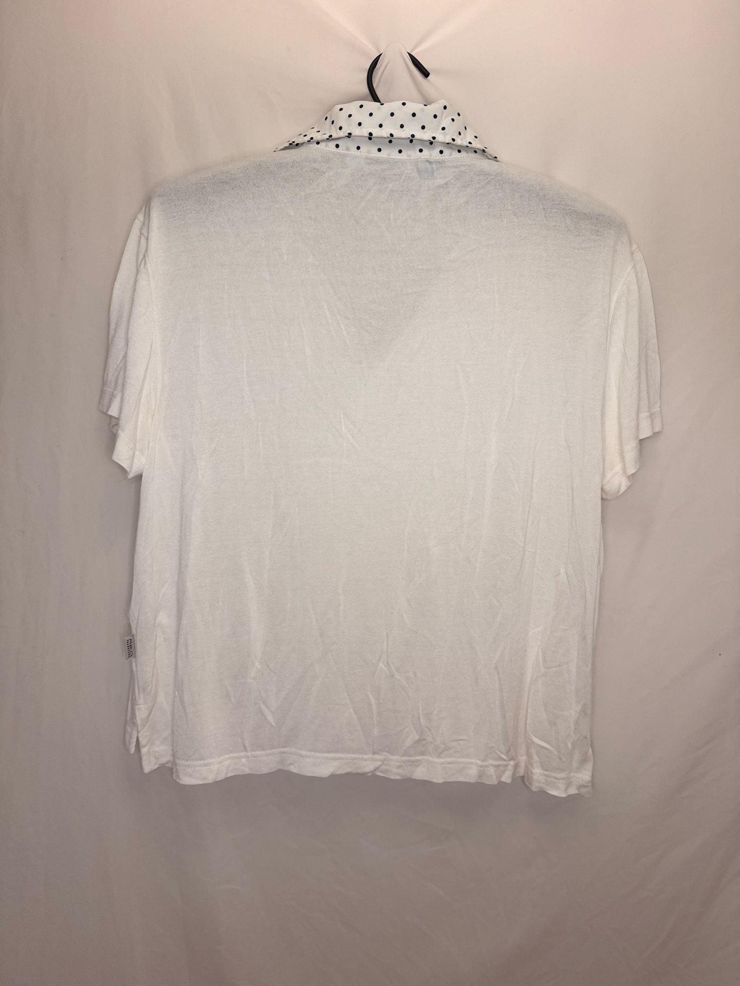 R.E.D. Valentino White Polka Dot Collar Polo Shirt Size M 4