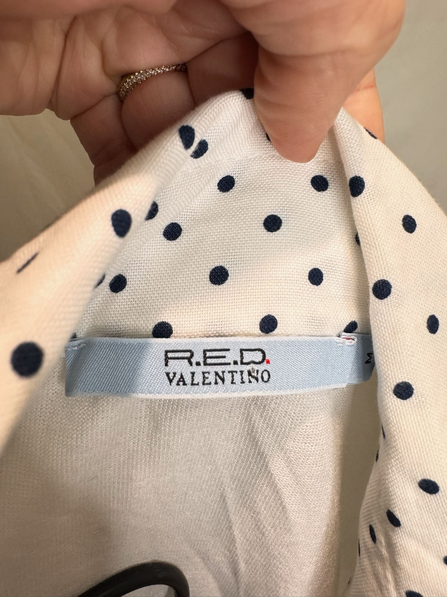 R.E.D. Valentino White Polka Dot Collar Polo Shirt Size M 6