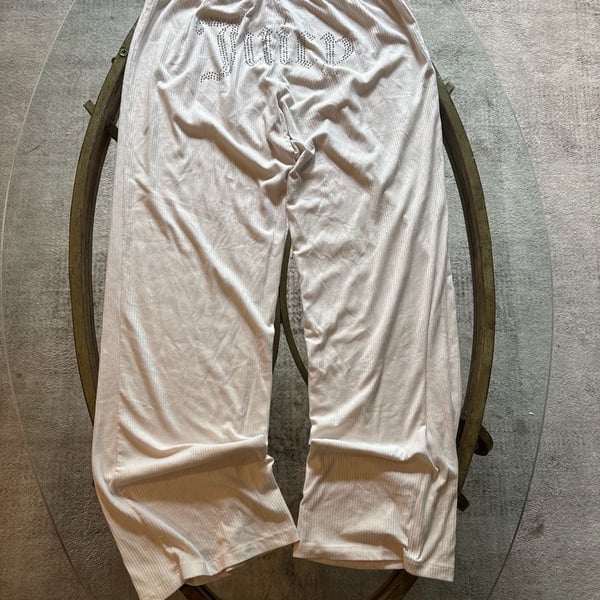 Juicy Couture Sleepwear Ribbed Rhinestone Logo Lounge Pants Size M