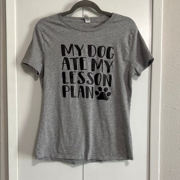 Smart Blanks My Dog Ate My Lesson Plan Graphic T-Shirt Size L
