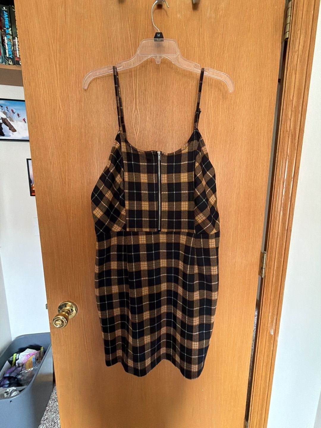 No Boundaries Zip Front Plaid Dress Size XL (15-17) 1