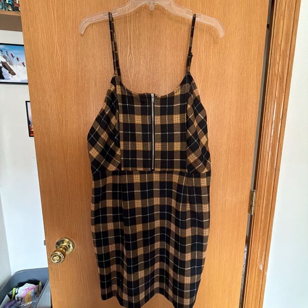 No Boundaries Zip Front Plaid Dress Size XL (15-17)